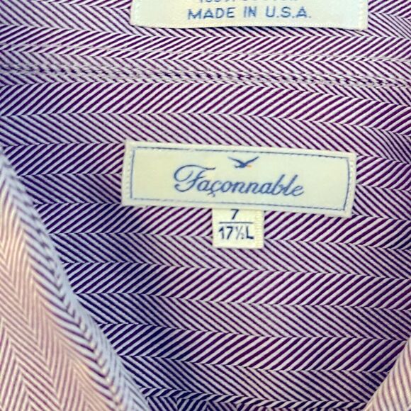 Like New Men's Faconnable L/S Lavender Dress Shirt with Front Pocket - Picture 4 of 7